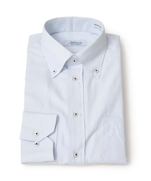TETE HOMME（テットオム）の「形態安定 アソート T/Cドレスシャツ / セミワイドビジネスシャツ ボタンダウンビジネスシャツ（ビジネスシャツ・メンズ・ネイビー/サックスブルー系1/サックスブルー系2/ホワイト系1/ブラック/ホワイト系3/グレー/ホワイト系2・MEDIUM/LARGE/X-LARGE）」の14枚目の写真
