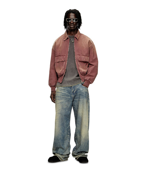 キ*タ様 DIESEL ディーゼル デニム 転写 ジャケット ブルゾン デジタル DIESEL】メンズ デニム ジャケット｜テディ付きトラッカー