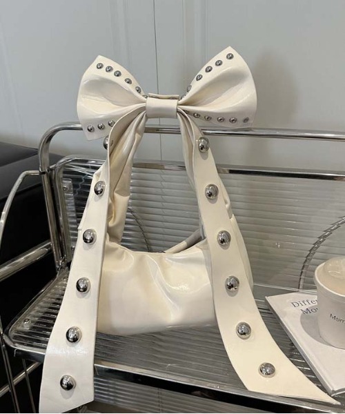 WEGO（ウィゴー）の「WEGO/リボンシンボルフェイクレザーハンドバッグ/ワンショルダー（ハンドバッグ・レディース・ブラウン/ホワイト/ワイン/ブラック・FREE）」の9枚目の写真