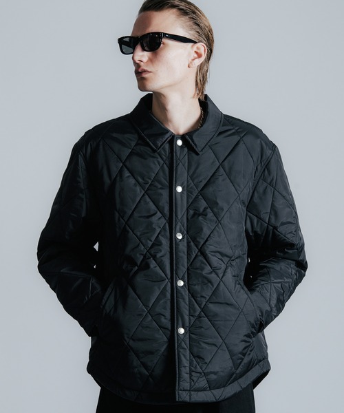 CRIMIE（クライミー）の「DIAMOND QUILT NYLON SHIRT JACKET（ブルゾン・メンズ・ブラック/ネイビー・S/M/L/XL/XXL）」の2枚目の写真