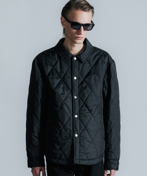 CRIMIE（クライミー）の「DIAMOND QUILT NYLON SHIRT JACKET（ブルゾン・メンズ・ブラック/ネイビー・S/M/L/XL/XXL）」の11枚目の写真