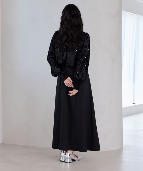 セール】【forksy.】【オケージョン対応】ベロアパール長袖トップス