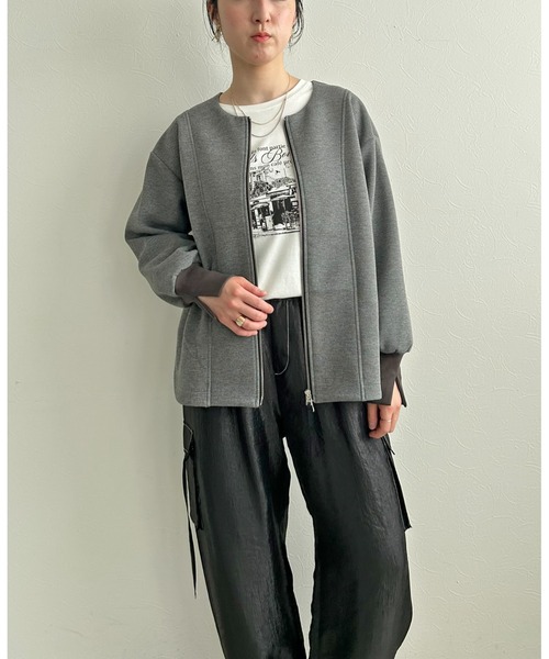 ダブルジップダンボールカーディガン LHELBIE│Eimee Law & LHELBIE
