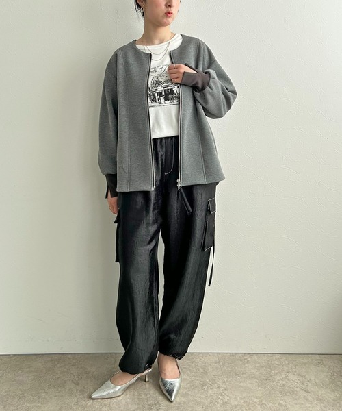 ダブルジップダンボールカーディガン LHELBIE│Eimee Law & LHELBIE