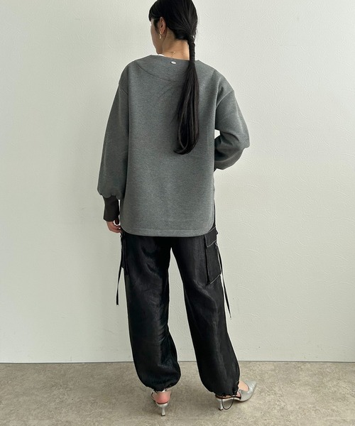 LHELBIE(レルビエ)の「ダブルジップダンボールカーディガン(カーディガン/ボレロ・レディース・ブラック/オフホワイト/グレー・M)」の18枚目の写真