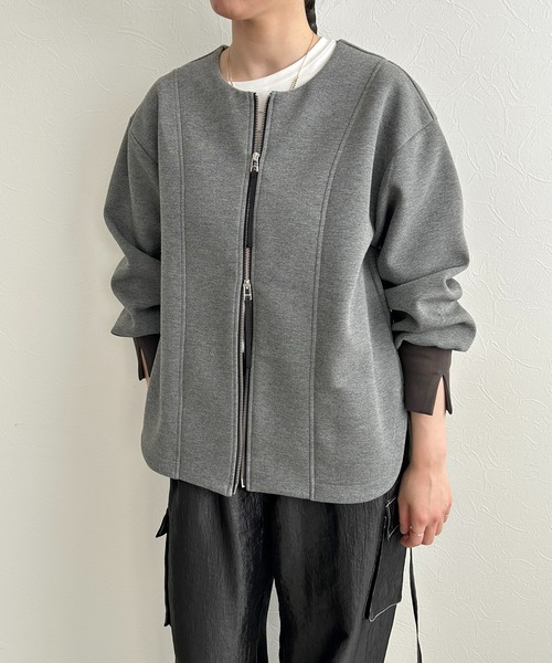 ダブルジップダンボールカーディガン LHELBIE│Eimee Law & LHELBIE