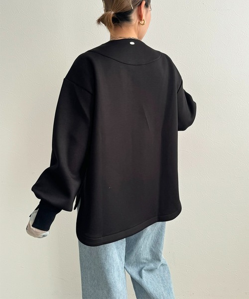 LHELBIE(レルビエ)の「ダブルジップダンボールカーディガン(カーディガン/ボレロ・レディース・ブラック/オフホワイト/グレー・M)」の15枚目の写真