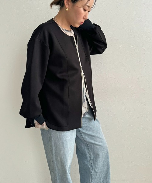 ダブルジップダンボールカーディガン LHELBIE│Eimee Law & LHELBIE