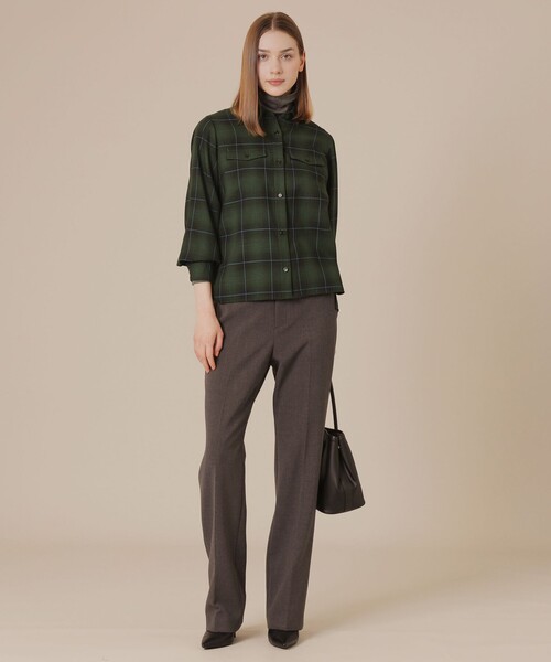 MACKINTOSH LONDON（マッキントッシュ ロンドン）の「ウォッシャブルウールビエラブラウス（シャツ/ブラウス・レディース・ブラック/グリーン系その他4/ベージュ・40/38）」の4枚目の写真