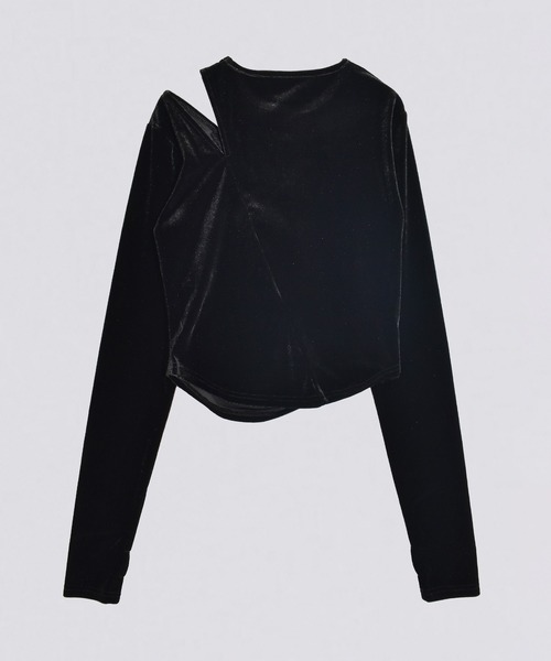 kiehtova（キエトヴァ）の「【kiehtova】VELOR SLIT GATHER TOPS/ベロア スリット ギャザー トップス KTWR46（Tシャツ/カットソー・レディース・ホワイト/ピンク/ブラック・FREE）」の21枚目の写真