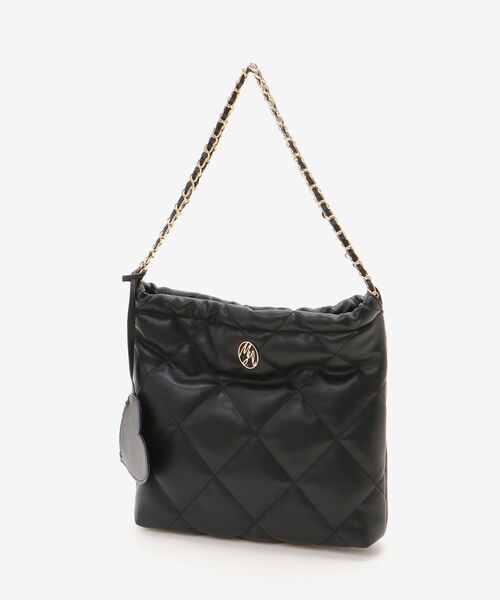 MAJESTIC LEGON（マジェスティックレゴン）の「ハートポーチセットキルティングバッグ（ショルダーバッグ・レディース・キャメル/ブラック・FREE）」の3枚目の写真