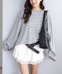 CLEAR BASIC | オーバーサイズボーダーカットソー［大人 カジュアル 着回し力抜群］≪AW新作≫(Tシャツ/カットソー)