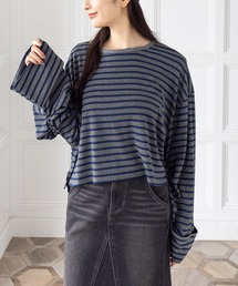 CLEAR BASIC | オーバーサイズボーダーカットソー［大人 カジュアル 着回し力抜群］≪AW新作≫(Tシャツ/カットソー)