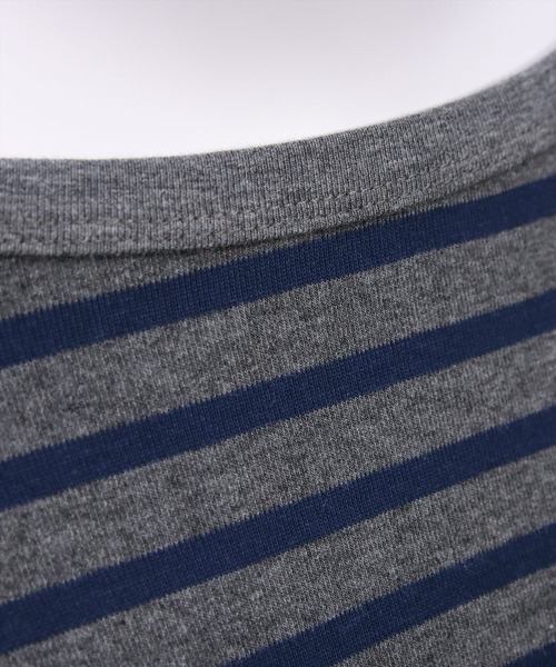 CLEAR BASIC（クリアベーシック）の「オーバーサイズボーダーカットソー［大人 カジュアル 着回し力抜群］（Tシャツ/カットソー・レディース・グレー/チャコールグレー/アイボリー・F）」の16枚目の写真