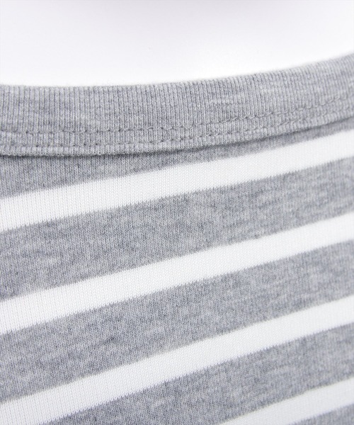 CLEAR BASIC（クリアベーシック）の「オーバーサイズボーダーカットソー［大人 カジュアル 着回し力抜群］（Tシャツ/カットソー・レディース・グレー/チャコールグレー/アイボリー・F）」の17枚目の写真