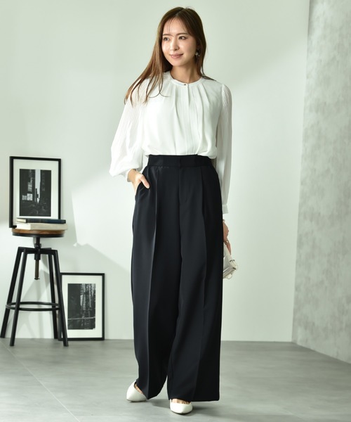 INTERPLANET(インタープラネット)の「ツイルクロスワイドパンツ(その他パンツ・レディース・ライトベージュ/ネイビー・FREE)」の8枚目の写真