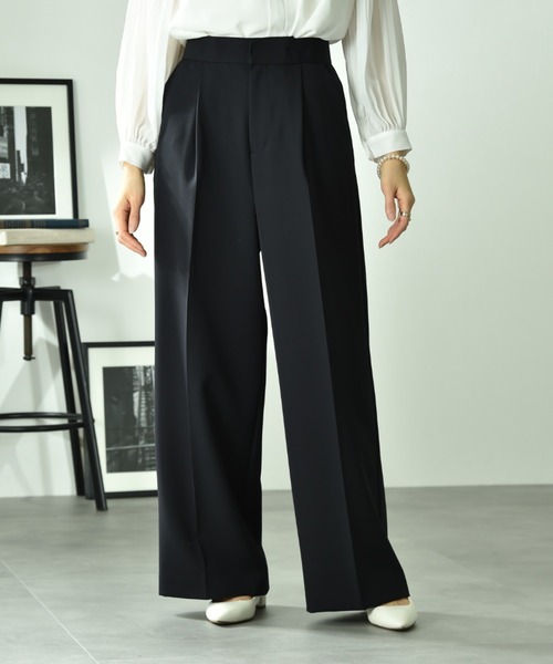 INTERPLANET(インタープラネット)の「ツイルクロスワイドパンツ(その他パンツ・レディース・ライトベージュ/ネイビー・FREE)」の12枚目の写真