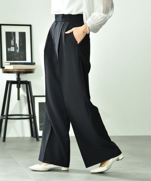 INTERPLANET(インタープラネット)の「ツイルクロスワイドパンツ(その他パンツ・レディース・ライトベージュ/ネイビー・FREE)」の15枚目の写真