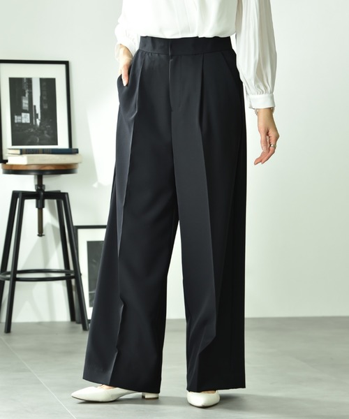 INTERPLANET(インタープラネット)の「ツイルクロスワイドパンツ(その他パンツ・レディース・ライトベージュ/ネイビー・FREE)」の16枚目の写真