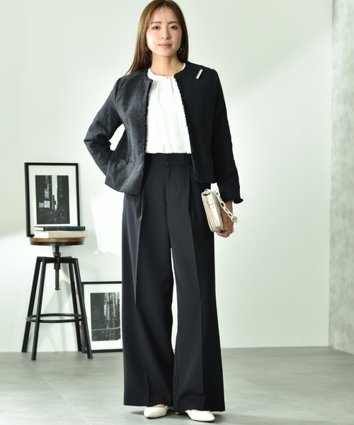 INTERPLANET(インタープラネット)の「ツイルクロスワイドパンツ(その他パンツ・レディース・ライトベージュ/ネイビー・FREE)」の11枚目の写真