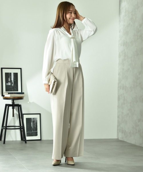 INTERPLANET(インタープラネット)の「ツイルクロスワイドパンツ(その他パンツ・レディース・ライトベージュ/ネイビー・FREE)」の19枚目の写真