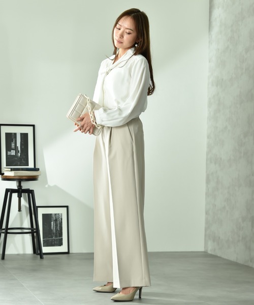 INTERPLANET(インタープラネット)の「ツイルクロスワイドパンツ(その他パンツ・レディース・ライトベージュ/ネイビー・FREE)」の20枚目の写真