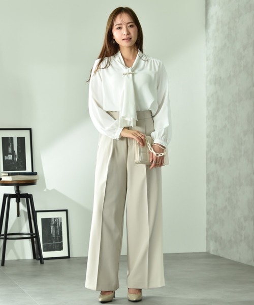 INTERPLANET(インタープラネット)の「ツイルクロスワイドパンツ(その他パンツ・レディース・ライトベージュ/ネイビー・FREE)」の21枚目の写真