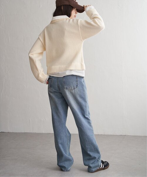 VENCEEXCHANGE(ヴァンスエクスチェンジ)の「アルパカタッチシャツドッキングカーディガン(カーディガン/ボレロ・レディース・ブラック/アイボリー/チャコール・FREE)」の13枚目の写真