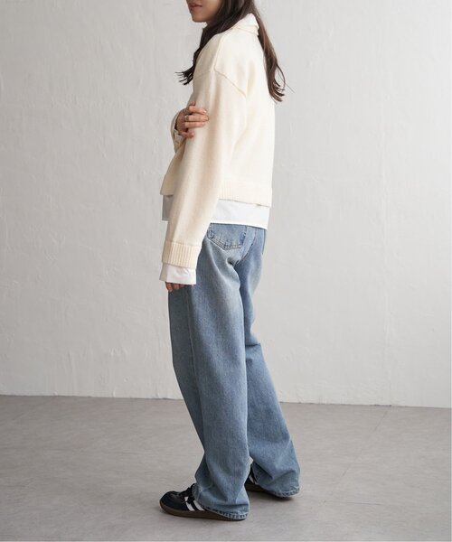 VENCEEXCHANGE(ヴァンスエクスチェンジ)の「アルパカタッチシャツドッキングカーディガン(カーディガン/ボレロ・レディース・ブラック/アイボリー/チャコール・FREE)」の16枚目の写真