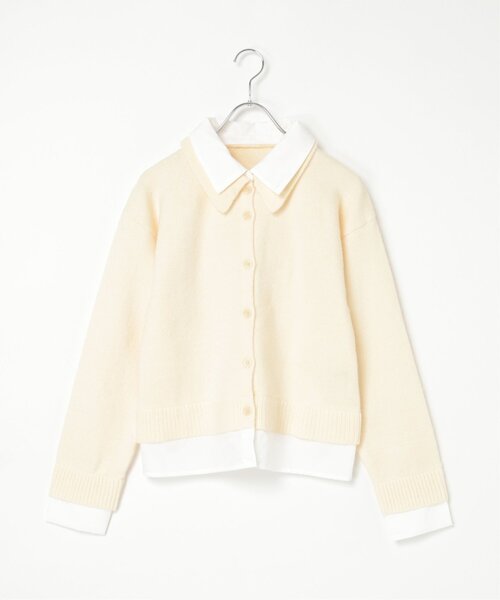 VENCEEXCHANGE(ヴァンスエクスチェンジ)の「アルパカタッチシャツドッキングカーディガン(カーディガン/ボレロ・レディース・ブラック/アイボリー/チャコール・FREE)」の18枚目の写真