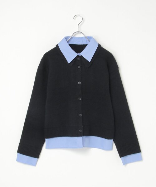 VENCEEXCHANGE(ヴァンスエクスチェンジ)の「アルパカタッチシャツドッキングカーディガン(カーディガン/ボレロ・レディース・ブラック/アイボリー/チャコール・FREE)」の19枚目の写真