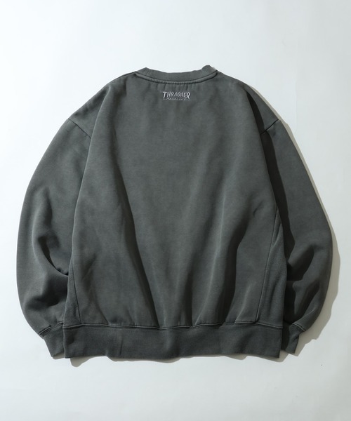 THRASHER（スラッシャー）の「【THRASHER/スラッシャー】裏起毛 ヴィンテージピグメント加工 マガジンプリント クルーネック スウェット トレーナー（スウェット・メンズ・チャコール/ネイビー/グレー/ブラウン・M/L/XL）」の12枚目の写真
