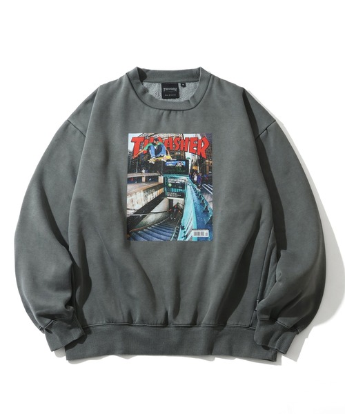 THRASHER（スラッシャー）の「【THRASHER/スラッシャー】裏起毛 ヴィンテージピグメント加工 マガジンプリント クルーネック スウェット トレーナー（スウェット・メンズ・チャコール/ネイビー/グレー/ブラウン・M/L/XL）」の20枚目の写真