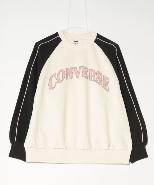 CONVERSE(コンバース)の「コンバース カラーブロック スウェットクルー(スウェット・レディース・グレー/ダークグリーン/ホワイト×ブラック/ネイビー・S/L/M)」の2枚目の写真