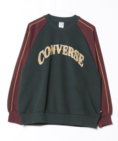 CONVERSE(コンバース)の「コンバース カラーブロック スウェットクルー(スウェット・レディース・グレー/ダークグリーン/ホワイト×ブラック/ネイビー・S/L/M)」の3枚目の写真