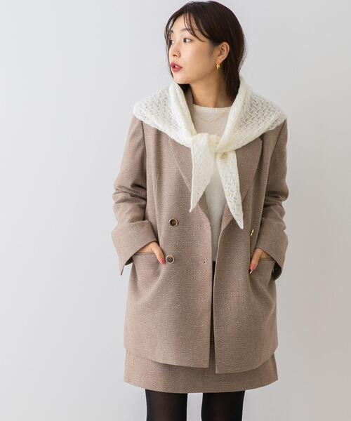 F by ROSSO（エフバイロッソ）の「F by ROSSO　ヘリンボンネップツイードジャケット（その他アウター・レディース・グレー/ベージュ・FREE）」の4枚目の写真