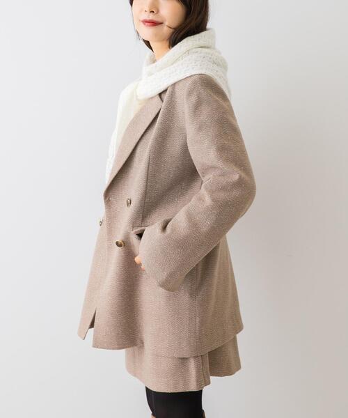 F by ROSSO（エフバイロッソ）の「F by ROSSO　ヘリンボンネップツイードジャケット（その他アウター・レディース・グレー/ベージュ・FREE）」の6枚目の写真