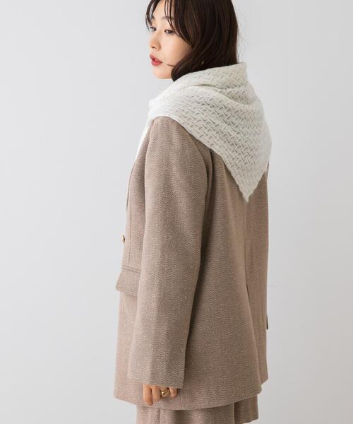 F by ROSSO（エフバイロッソ）の「F by ROSSO　ヘリンボンネップツイードジャケット（その他アウター・レディース・グレー/ベージュ・FREE）」の7枚目の写真