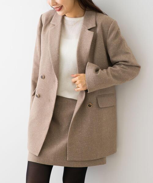 F by ROSSO（エフバイロッソ）の「F by ROSSO　ヘリンボンネップツイードジャケット（その他アウター・レディース・グレー/ベージュ・FREE）」の10枚目の写真