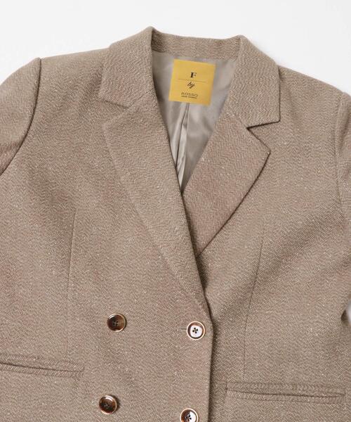 F by ROSSO（エフバイロッソ）の「F by ROSSO　ヘリンボンネップツイードジャケット（その他アウター・レディース・グレー/ベージュ・FREE）」の12枚目の写真