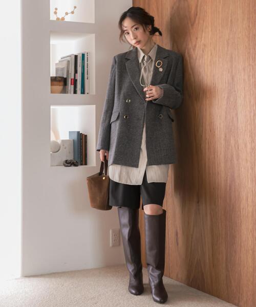 F by ROSSO（エフバイロッソ）の「F by ROSSO　ヘリンボンネップツイードジャケット（その他アウター・レディース・グレー/ベージュ・FREE）」の18枚目の写真