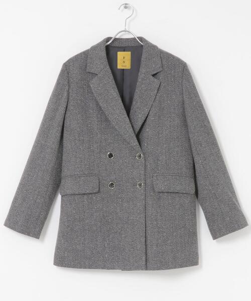 F by ROSSO（エフバイロッソ）の「F by ROSSO　ヘリンボンネップツイードジャケット（その他アウター・レディース・グレー/ベージュ・FREE）」の20枚目の写真