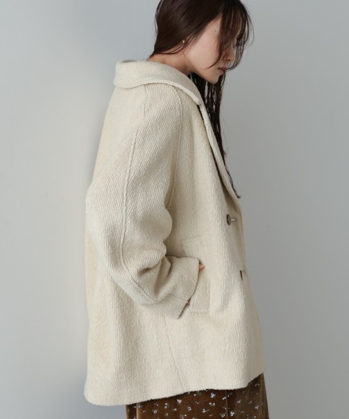 Bab（バブ）の「スリーブデザインハーフ丈コート（ダウンジャケット/コート・レディース・ベージュ/チャコールグレー・M）」の10枚目の写真