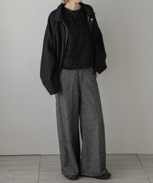 AMELY(エミリー)の「ジャガードワイドパンツ(その他パンツ・レディース・ベージュ/ブラック/ブラウン・M/L)」の4枚目の写真