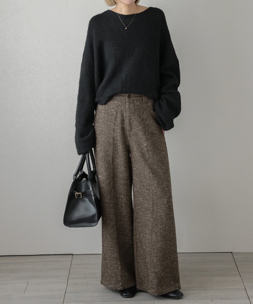 AMELY(エミリー)の「ジャガードワイドパンツ(その他パンツ・レディース・ベージュ/ブラック/ブラウン・M/L)」の7枚目の写真