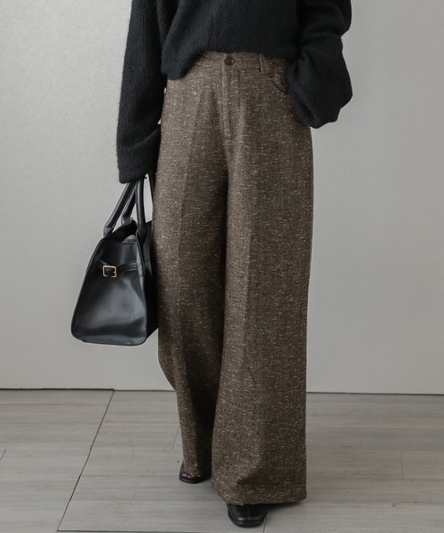 AMELY(エミリー)の「ジャガードワイドパンツ(その他パンツ・レディース・ベージュ/ブラック/ブラウン・M/L)」の8枚目の写真