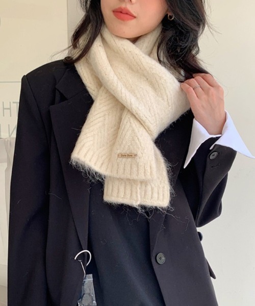 SHEPP（シープ）の「ケーブルボリュームマフラー（マフラー・レディース・ブラウン/ベージュ/チャコール/アイボリー/ブラック/グレー・F）」の19枚目の写真