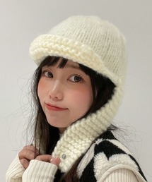 モヘアニット」に該当する帽子（ホワイト/白色系）ファッション通販