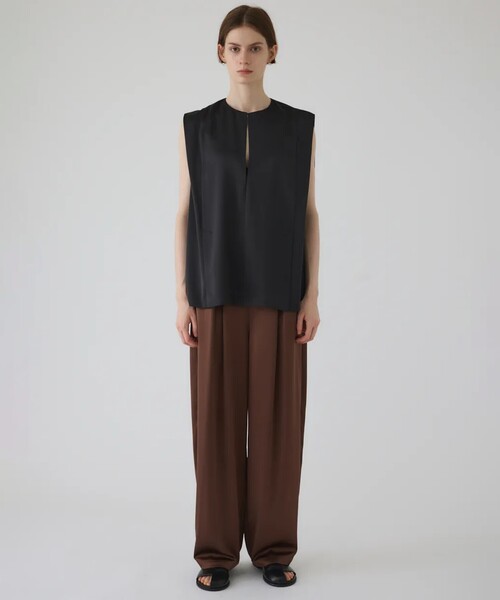 RIM.ARK（リムアーク）の「【RIM.ARK/リムアーク】Satin chic vest/サテンシックベスト（ベスト・レディース・ブラック/カーキ・FREE）」の10枚目の写真