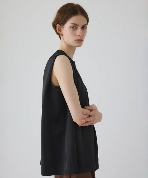 RIM.ARK（リムアーク）の「【RIM.ARK/リムアーク】Satin chic vest/サテンシックベスト（ベスト・レディース・ブラック/カーキ・FREE）」の15枚目の写真